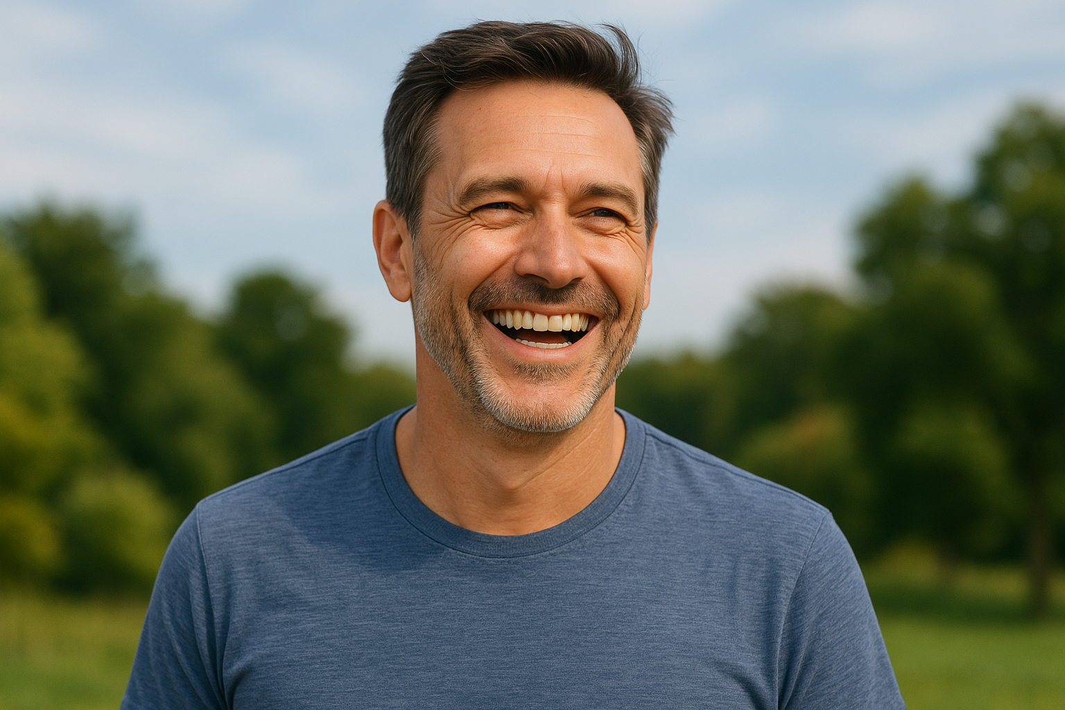 Happy man smiling