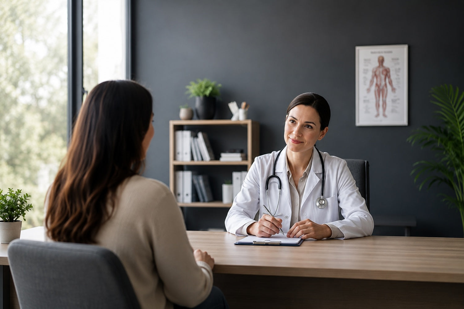 Healthcare provider discussing non-invasive support options with patient